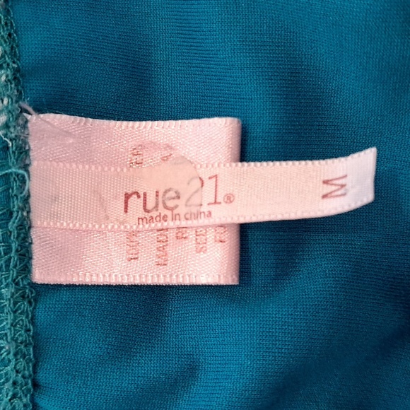 Y2K Rue21 Floral Slip Dress Teal Sheer Mini Spaghetti Strap 90s 2000s - Picture 8 of 10